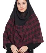 Black Plain Georgette Stitched Hijab