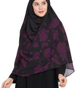 Black Printed Georgette Stitched Hijab
