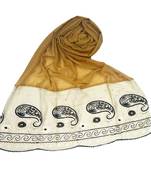 Yellow Embroidered Cotton Hijab