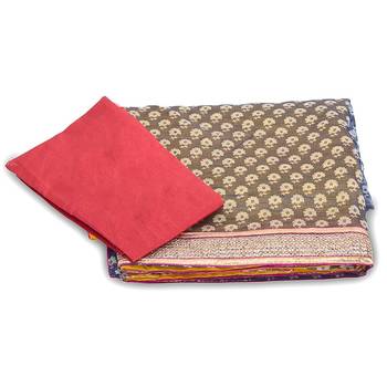Golden Plain Net  Saree With Blouse 4