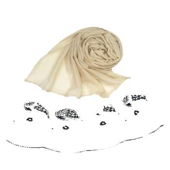 White  Embroidered Cotton Hijab 1