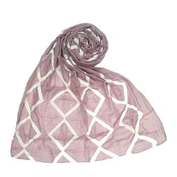 Pink  Embroidered Cotton Hijab 1
