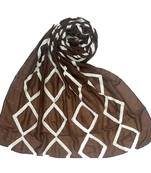 Brown  Embroidered Cotton Hijab