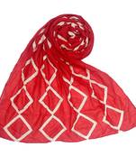 Red Embroidered Cotton Hijab