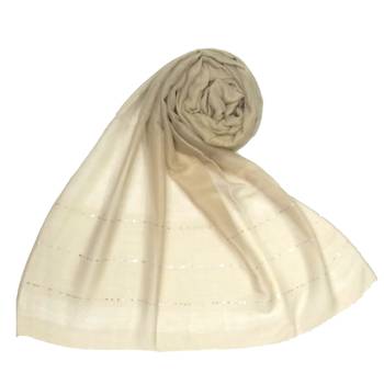 Brown  Embroidered Cotton Hijab 1