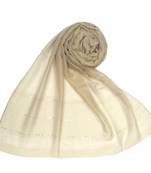 Brown  Embroidered Cotton Hijab