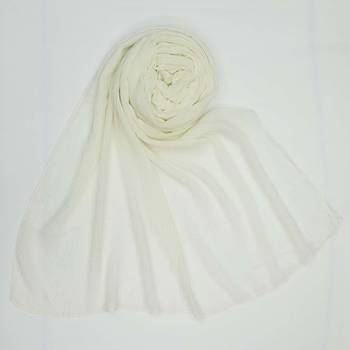 White  Plain Cotton Hijab 1