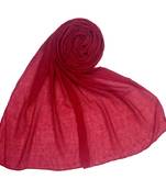Maroon  Plain Cotton Hijab