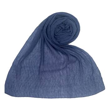 Blue  Plain Cotton Hijab 1