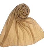 Brown Plain Cotton Hijab