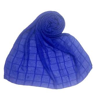 Royal Blue Embroidered Cotton Hijab 1