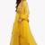 Yellow net embroidered semi stitched salwar with dupatta