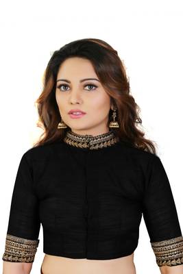 Golden Tissue embroidered border Party wear saree with Unstitch blouse 4