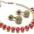 Dark Pink Kundan Pearl Gota Necklace Set