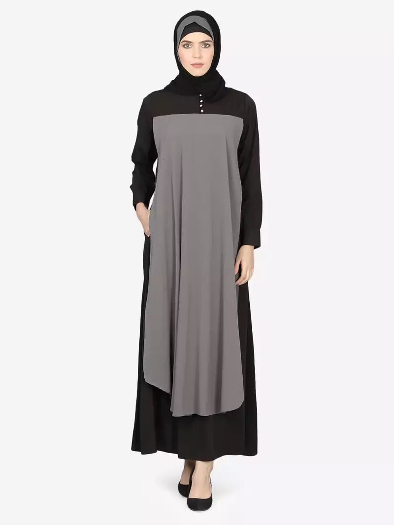 Nazneen Extra Layer Abaya At Front Casual Abaya