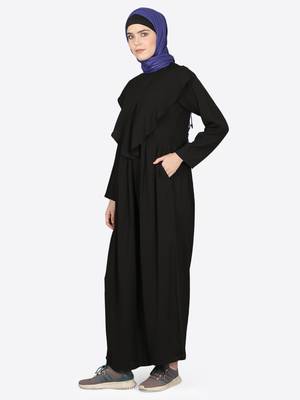 Nazneen Frill At Front Pant Abaya 2