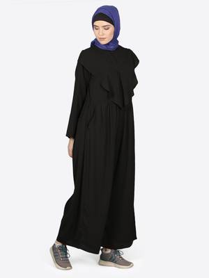 Nazneen Frill At Front Pant Abaya 3