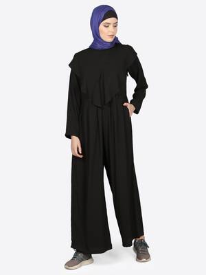 Nazneen Frill At Front Pant Abaya 6