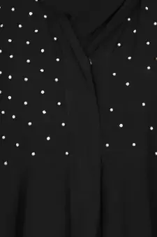 EID Black Nazneen Handwork Ruffled and Bell Layered Ramadan Party Abaya