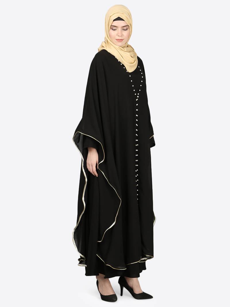 nazneen abaya kaftan butterfly style black 56