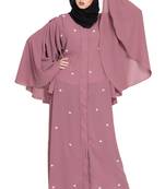 Nazneen Butterfly Sleeve Front Open Pearls Dubai Kaftan