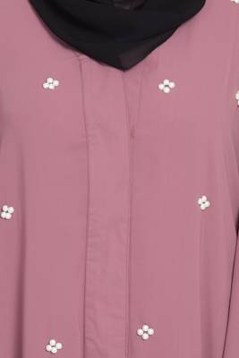 Nazneen Butterfly Sleeve Front Open Pearls Dubai Kaftan 4