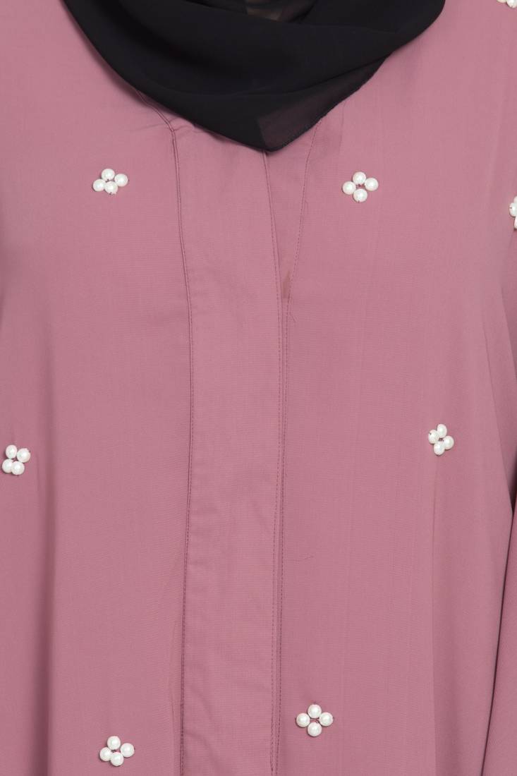 Nazneen Butterfly Sleeve Front Open Pearls Dubai Kaftan