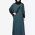 Nazneen Patch Contrst Cuff Teal Kaftan