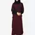 Nazneen Patch Contrast Cuff Wine Kaftan Abaya