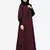 Nazneen Patch Contrast Cuff Wine Kaftan Abaya