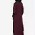 Nazneen Patch Contrast Cuff Wine Kaftan Abaya