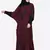 Nazneen Patch Contrast Cuff Wine Kaftan Abaya