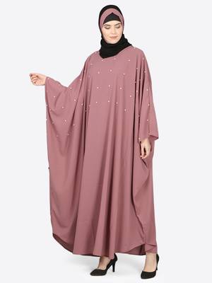 Nazneen Pearl Beaded Mauve Kaftan 1