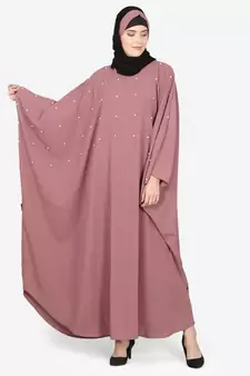 Nazneen Pearl Beaded Mauve Kaftan