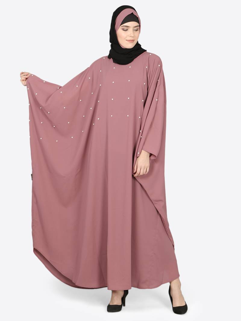 Nazneen Pearl Beaded Mauve Kaftan