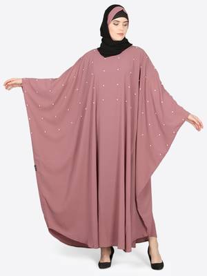 Nazneen Pearl Beaded Mauve Kaftan 6