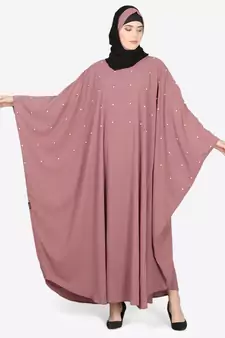Nazneen Pearl Beaded Mauve Kaftan