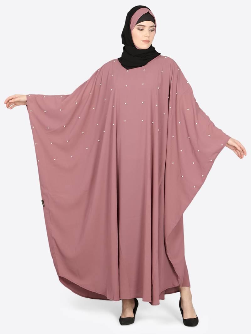 Nazneen Pearl Beaded Mauve Kaftan