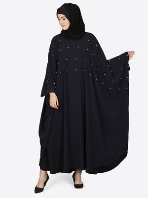 Nazneen Pearl Beaded Black Kaftan 2