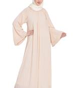 Nazneen Pearls Hand Work Halter Neck Peach Wedding  Abaya