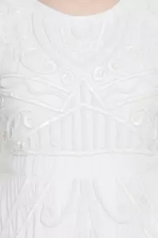 Nazneen Hand Embroidered Off White Wedding Abaya