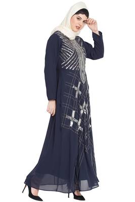 Nazneen Beads Sequins Embellished Party Abaya 3