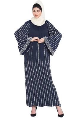 Nazneen Full Hand Work Pearls Embellished Wedding Abaya 2