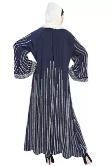 Nazneen Full Hand Work Pearls Embellished Wedding Abaya