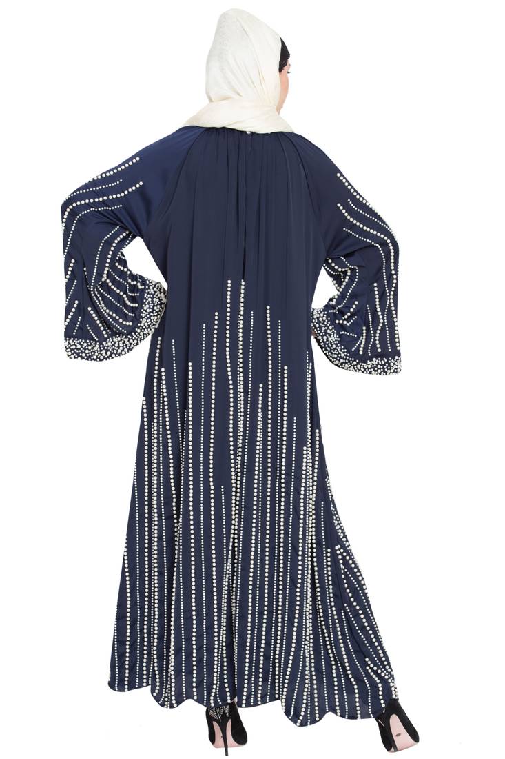 Nazneen Full Hand Work Pearls Embellished Wedding Abaya