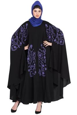 Nazneen Purple Embroidered Irani Kaftan 1