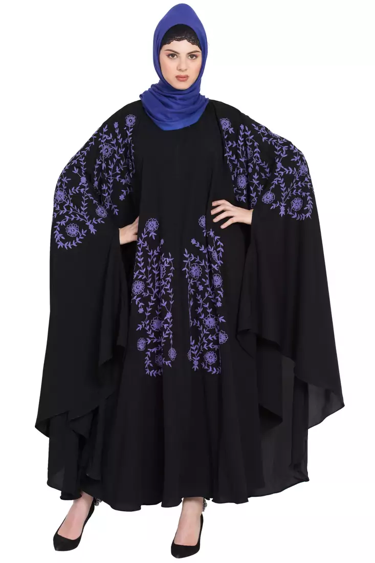 Nazneen Purple Embroidered Irani Kaftan