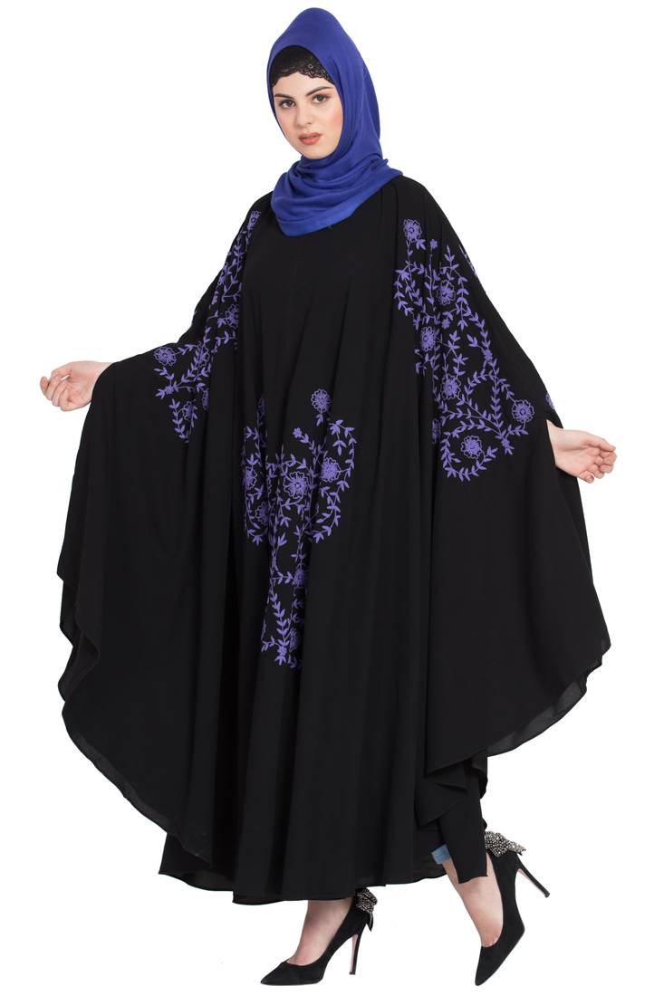 Nazneen Purple Embroidered Irani Kaftan