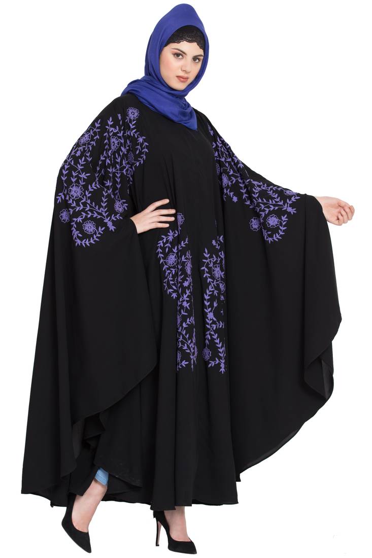 Nazneen Purple Embroidered Irani Kaftan