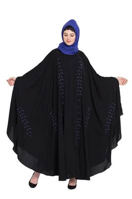 Nazneen Black Blue Hand Work Irani Kaftan 1